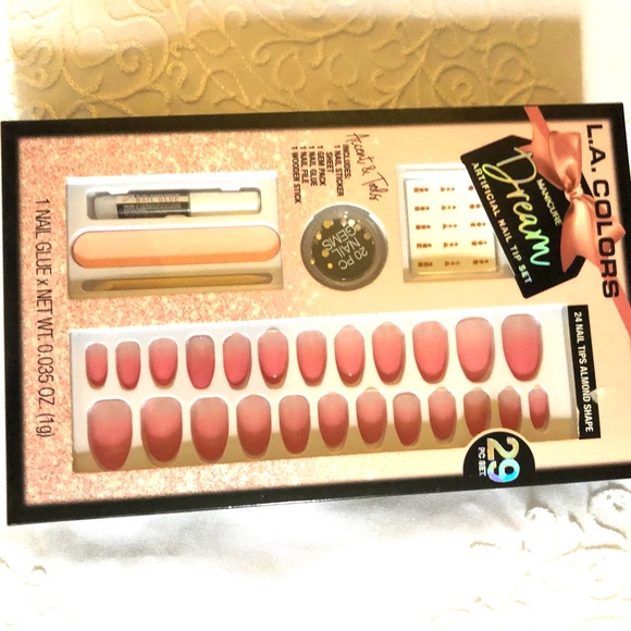 L.A. Colors Manicure Dream Artificial Nail Tip 29 Piece Set Gem Accents & Tools - Picture 5 of 11